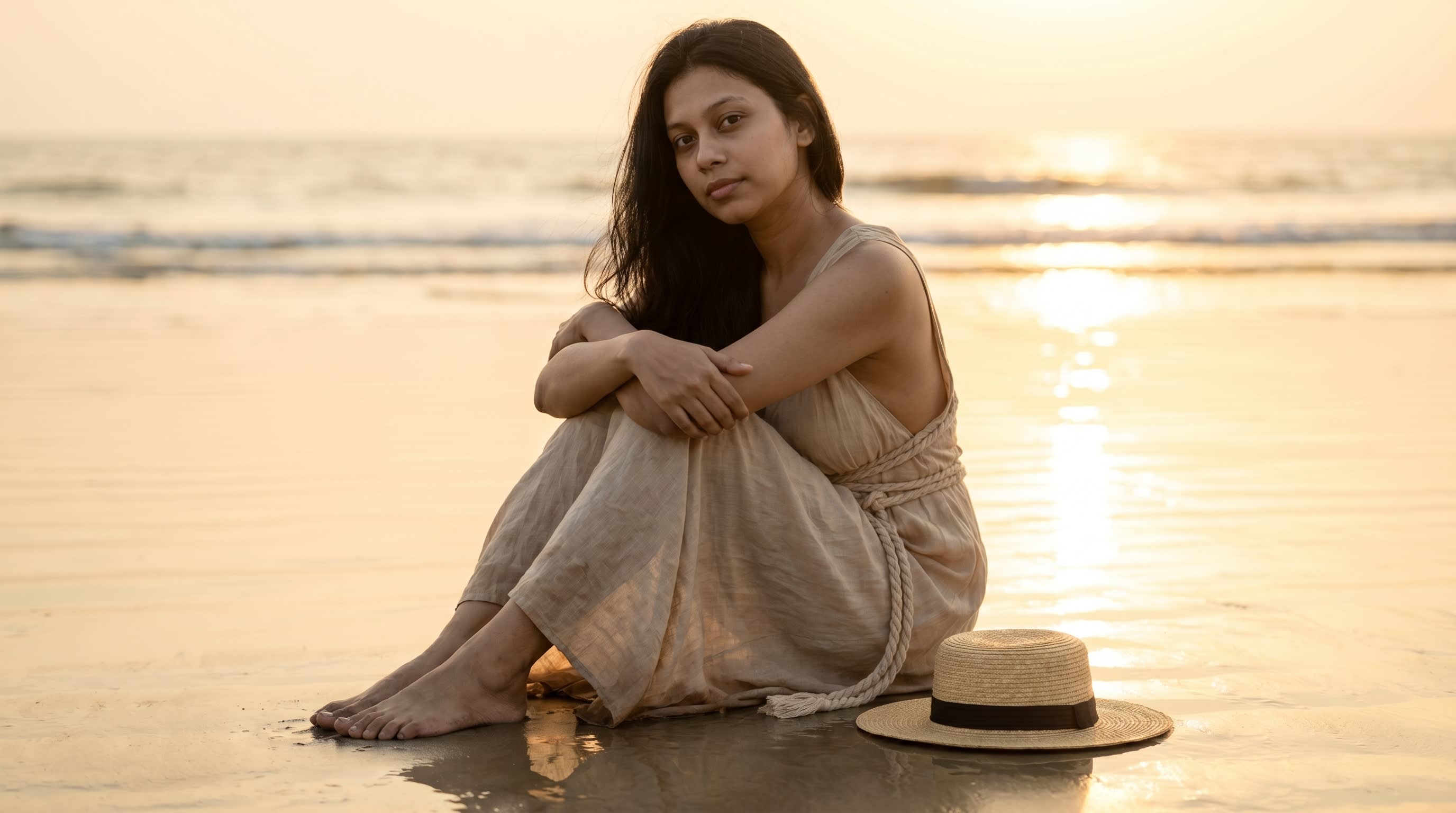 Serene Wet Sand Beach Memory