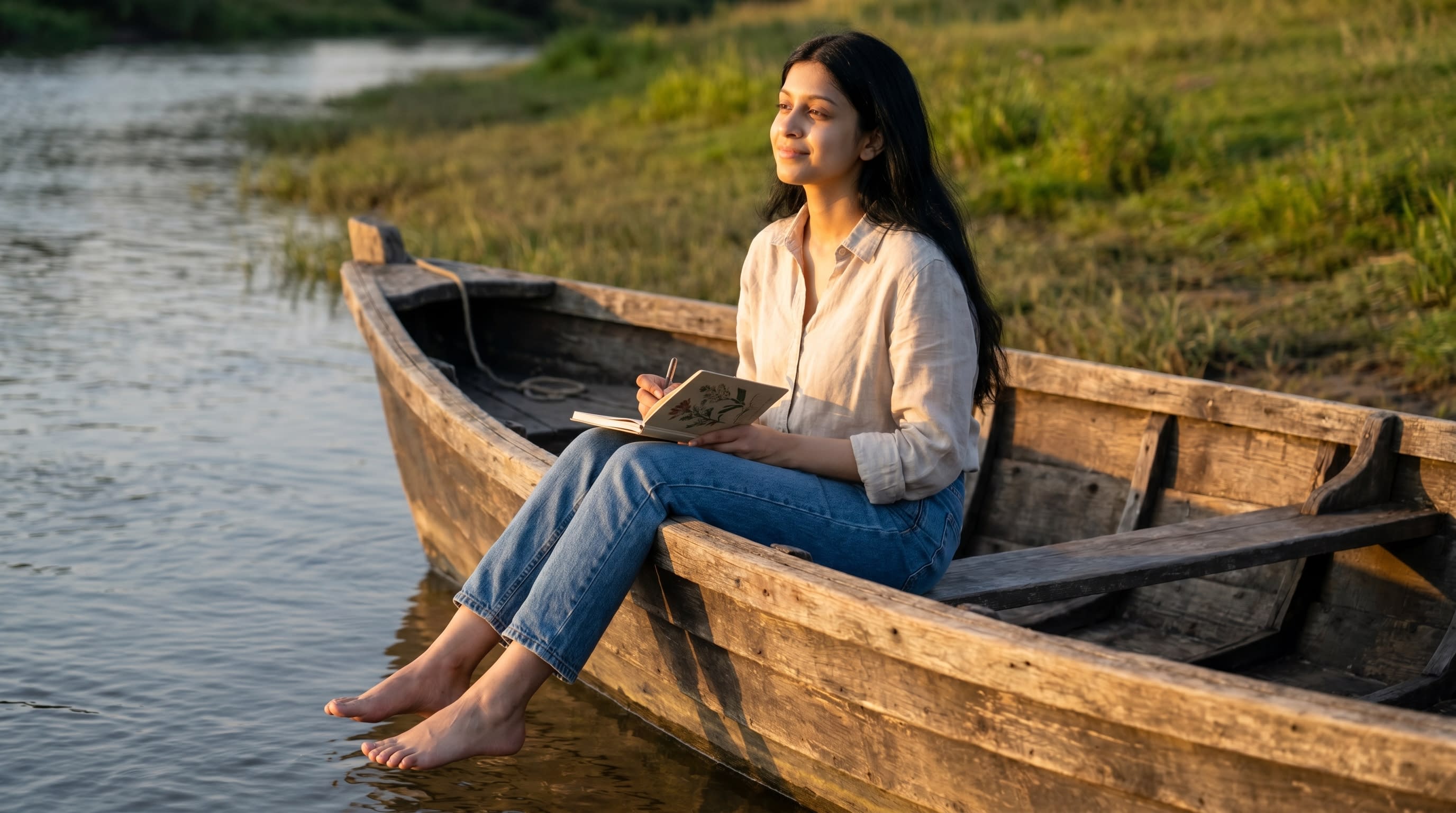 Twilight Lake Rowboat